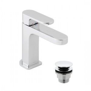 Vado LIF-200/CC-CP Life Slimline Deck Mounted Single Lever Mono Basin Mixer with Universal Waste