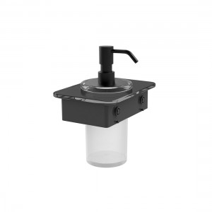 Vado Muse Soap Dispenser Matt Black with Black Glass Shelf [MUS-082B-BLK-MB] 