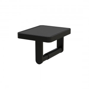 Vado Muse Toilet Roll Holder Matt Black with Black Glass Insert [MUS-180-BLK-MB]