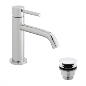 Vado Origins Slimline Mono Basin Mixer Tap with Universal Waste (Single Taphole) Chrome [ORI-200/CC-C/P]