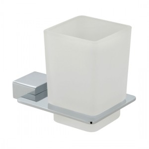 Vado PHA-183-C/P Phase Frosted Glass Tumbler & Holder  