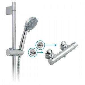 Vado PRIMABOX4/B-MF-C/P Prima 1 Outlet Exposed Shower Package with Easy-Fix Wall Brackets