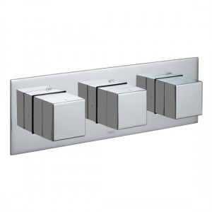 Vado Tablet Notion Thermo Shower Valve 3 Outlets & 3 Handles (Horizontal) Chrome [TAB-128/3-H-NOT-C/P]