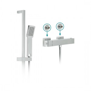 Vado WG-TEBOX149/B-1/2-CP TE 1 Outlet Exposed Shower Package with Easy-Fix Wall Brackets