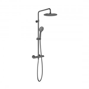 Individual by Vado Adjustable Thermo Shower Column (Round) Brushed Black [IND-149RRK-RO-BLK] 