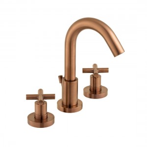 Individual by Vado Elements Deck Mounted Basin Mixer Tap with Pop-Up Waste (3 Tapholes) Brushed Bronze [IND-ELW101F-BRZ]