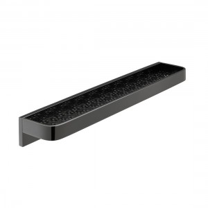 Individual by Vado Omika Noir Shelf with Geometric Insert 500mm (20 inch) Polished Black [IND-OMI185-50-PB]