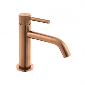Individual by Vado Origins Slimline Mono Basin Mixer Tap with Knurled Accents (Single Taphole) Brushed Bronze [IND-ORI200/SB-BRZK]