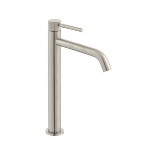 Individual by Vado Origins Slimline Tall Mono Basin Mixer Tap with Knurled Accents (Single Taphole) Brushed Nickel [IND-ORI200E/SB-BRNK]