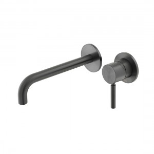 Individual by Vado Origins Slimline Wall Mounted Basin Mixer Tap with 180mm Spout (2 Tapholes) Brushed Black [IND-ORI209SA-BLK]