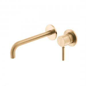 Individual by Vado Origins Slimline Wall Mounted Basin Mixer Tap with 180mm Spout (2 Tapholes) Brushed Gold [IND-ORI209SA-BRG]
