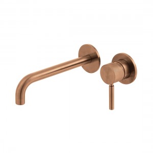 Individual by Vado Origins Slimline Wall Mounted Basin Mixer Tap with 180mm Spout & Knurled Accents (2 Tapholes) Brushed Bronze [IND-ORI209SA-BRZK]