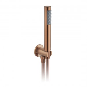 Individual by Vado Mini Shower Handset Kit with Hose Bracket & Integrated Outlet (Round) Brushed Bronze [IND-SFMKWO/RO-BRZ]