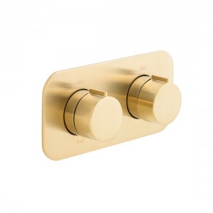 Individual by Vado Tablet Altitude Thermo Shower Valve 2 Outlets & 2 Handles (Horizontal) Brushed Gold [IND-T148/2-H-ALT-BRG]