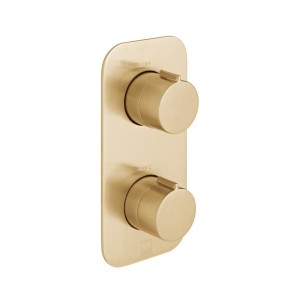 Individual by Vado Tablet Altitude Thermo Shower Valve 1 Outlet & 2 Handles (Vertical) Brushed Gold [IND-T148-ALT-BRG]