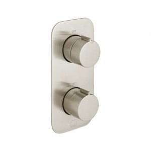 Individual by Vado Tablet Altitude Thermo Shower Valve 1 Outlet & 2 Handles (Vertical) Brushed Nickel [IND-T148-ALT-BRN]