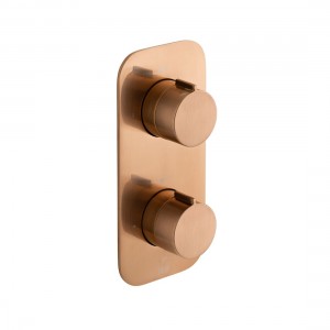 Individual by Vado Tablet Altitude Thermo Shower Valve 1 Outlet & 2 Handles (Vertical) Brushed Bronze [IND-T148-ALT-BRZ]