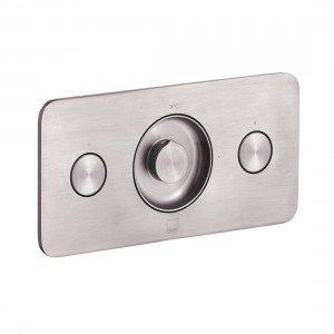 Individual by Vado Zone Thermo Shower Valve 2 Outlets & 2 Push Buttons (Horizontal) Brushed Nickel [IND-Z128/2-H-BRN]