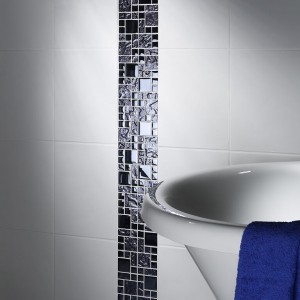 Verona Reflective Modular Mosaic Wall Tile 300 x 300mm Black [G30073]