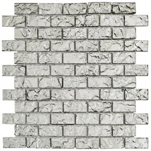 Verona Electro Mosaic Wall Tile (Brick Style) 300 x 300mm Silver [G30192]