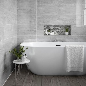 Verona Castell Mosaic Wall Tile (Brick Style) 300 x 300mm Grey [G30223]