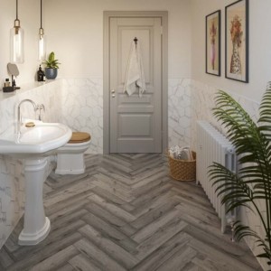 Verona ClickLux Herringbone SPC Flooring 630 x 126mm (28 Pack) Antique Oak [L10055]
