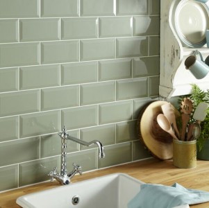 Verona Metro Ceramic Wall Tile 200 x 100mm Sage Gloss [P10178]