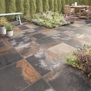 Verona Abbey Porcelain Floor Tile 600 x 600mm Black Multi [P10825]