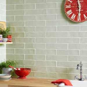 Verona Handmade Ceramic Wall Tile 300 x 75mm Sage [P11988]
