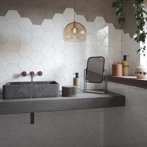 Verona Hope Ceramic Hexagonal Wall Tile 173 x 150mm White Gloss [P12066]