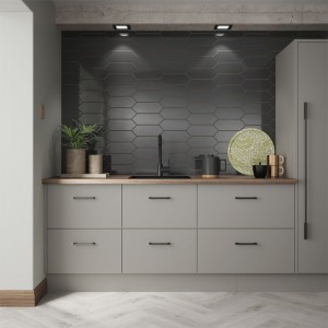 Verona Cast Ceramic Wall Tile 300 x 100mm Charcoal [P12261]