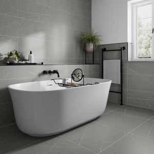 Verona Capri Ceramic Wall Tile 600 x 300mm Matt Grey [P12785]