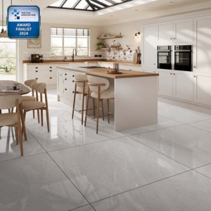 Verona Anderley Porcelain Floor & Wall Tile 1000 x 1000mm Polished Light Grey [P13505]