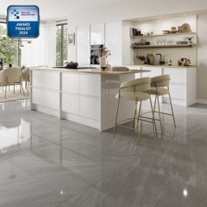 Verona Anderley Porcelain Floor & Wall Tile 1000 x 1000mm Polished Dark Grey [P13506]