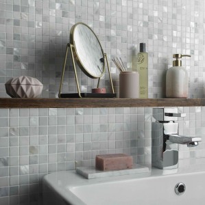 Verona Bari Mosaic Wall Tile 305 x 305mm White & Pearl [S20143]