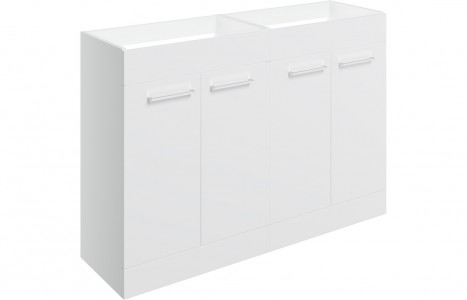 Voltero Basin Unit (4 Door) 1180mm (No Worktop) White Gloss [PLUM106921]