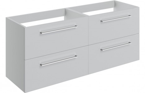 Voltero Wall Mounted Basin Unit (4 Drawer) 1180mm (No Worktop) Grey Gloss [PLUM106925]
