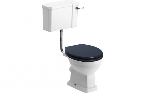 Bathrooms to Love DIPTP0224 Sherbourne WC Pan with Low Level Cistern & Indigo Ash Wood Effect Soft Close Toilet Seat